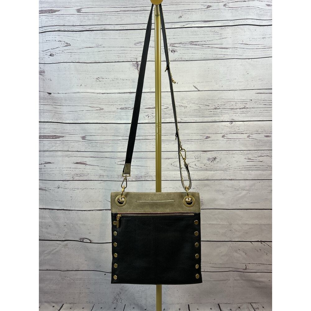 Hammitt Montana Large Reversible Leather Crossbody Bag Black Taupe Gold Studded - Picture 7 of 11